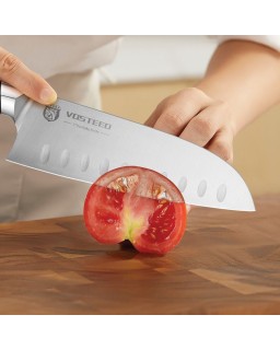 Stallion 7" Santoku 1.4116 steel satin finish Black G10 handle