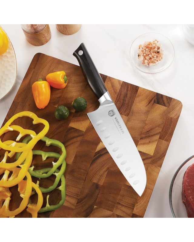 Stallion 7" Santoku 1.4116 steel satin finish Black G10 handle Stallion 7" Santoku 1.4116 steel satin finish Black G10 handle