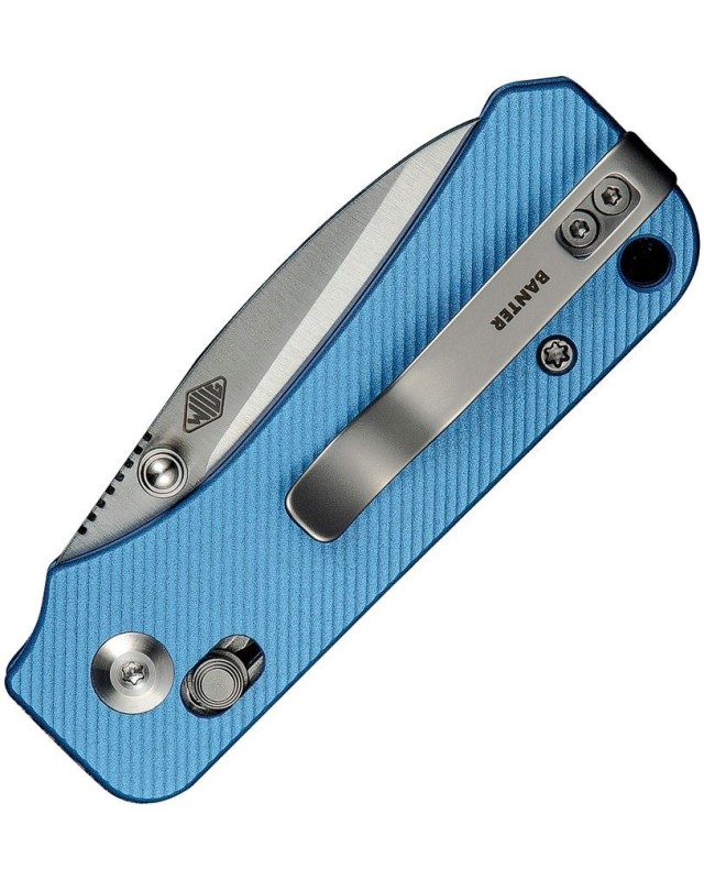Baby Banter folding knife Nitro-V steel satin finish blue fluted aluminium handle Crossbar Baby Banter folding knife Nitro-V steel satin finish blue fluted aluminium handle Crossbar