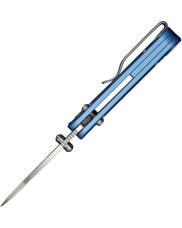 Baby Banter folding knife Nitro-V steel satin finish blue fluted aluminium handle Crossbar Baby Banter folding knife Nitro-V steel satin finish blue fluted aluminium handle Crossbar