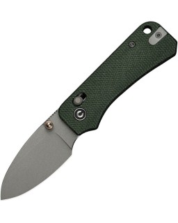 Baby Banter folding knife Nitro-V steel stonewash finish green micarta handle Crossbar