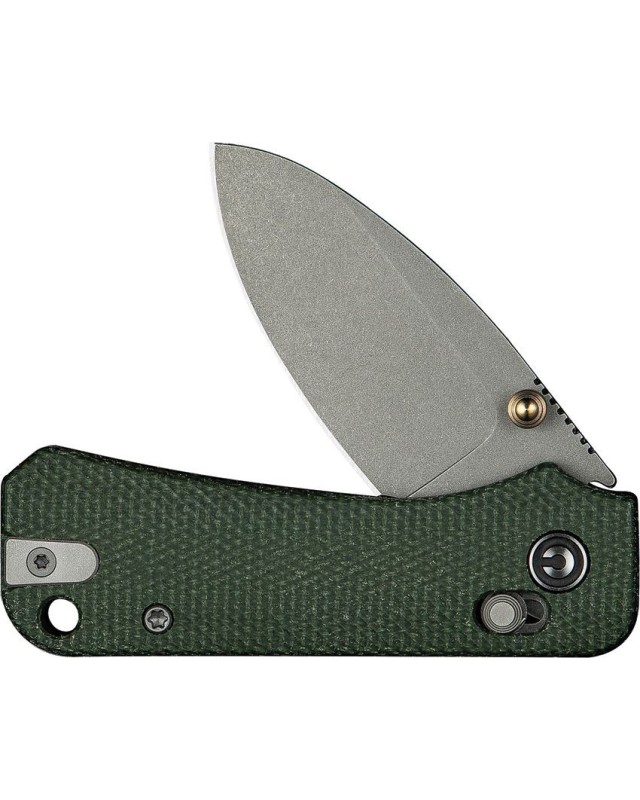Baby Banter folding knife Nitro-V steel stonewash finish green micarta handle Crossbar Baby Banter folding knife Nitro-V steel stonewash finish green micarta handle Crossbar