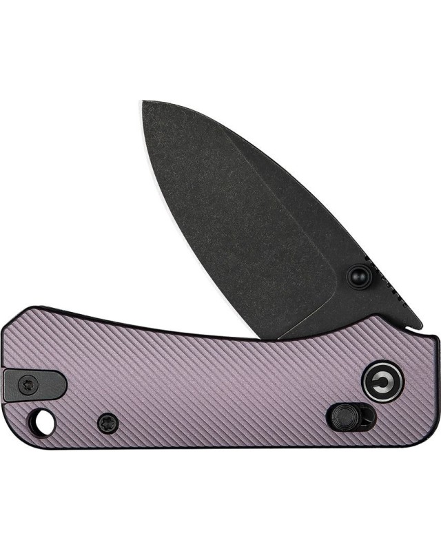 Baby Banter folding knife Nitro-V steel blackwash finish purple fluted aluminium handle Crossbar Baby Banter folding knife Nitro-V steel blackwash finish purple fluted aluminium handle Crossbar