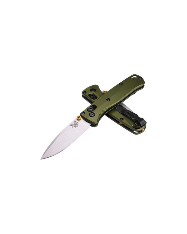 Mini Bugout S90V Premium Steel stonewash finish green aluminium handle AXIS-lock Mini Bugout S90V Premium Steel stonewash finish green aluminium handle AXIS-lock