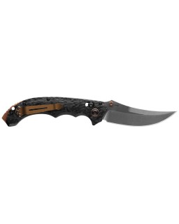 Mini Bedlam S90V Premium steel stonewash finish carbon fiber handle bronze hardware