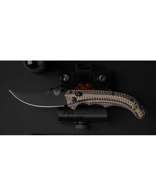 Mini Bedlam S90V Premium steel gray Cerakote coated black and tan G10 handle Mini Bedlam S90V Premium steel gray Cerakote coated black and tan G10 handle