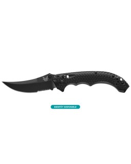Mini Bedlam S90V Premium steel serrated blade black Cerakote coated black G10 handle