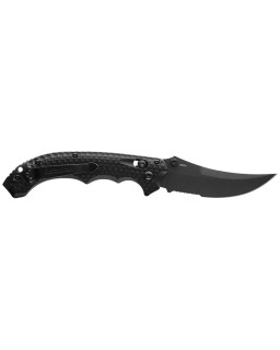 Mini Bedlam S90V Premium steel serrated blade black Cerakote coated black G10 handle