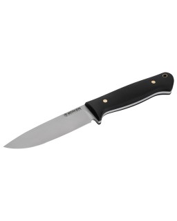 DBK Bushfriend 2000 Storm 80CrV2 steel stonewash finish Richlite handle black leather sheath