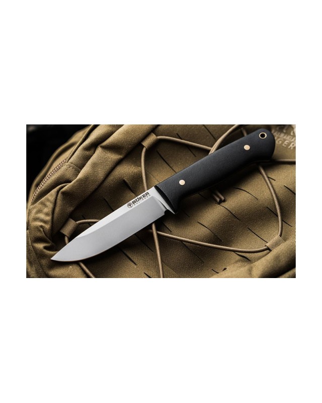 DBK Bushfriend 2000 Storm 80CrV2 steel stonewash finish Richlite handle black leather sheath DBK Bushfriend 2000 Storm 80CrV2 steel stonewash finish Richlite handle black leather sheath