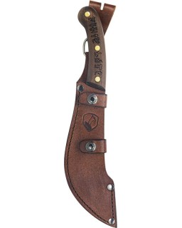 Matato'a Knife Full Tang 1095HC carbon steel blade Condor classic finish walnut handle brown leather sheath