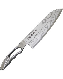 Japanese Santoku kitchen knife VG-10 core 17 layer stainless Damascus pattern blade