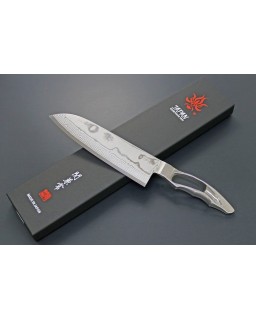 Japanese Santoku kitchen knife VG-10 core 17 layer stainless Damascus pattern blade