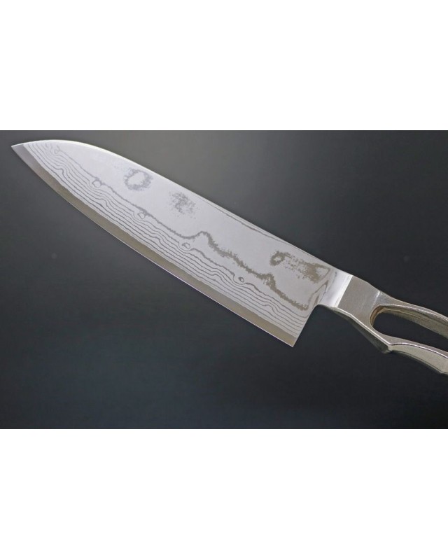 Japanese Santoku kitchen knife VG-10 core 17 layer stainless Damascus pattern blade Japanese Santoku kitchen knife VG-10 core 17 layer stainless Damascus pattern blade