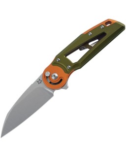 Metamorphosis Wharncliffe M390 steel satin finish Green & Orange Aluminum