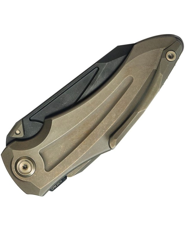 Sumo Button Lock CPM-20CV blackwash finish Bronze Titanium handle Sumo Button Lock CPM-20CV blackwash finish Bronze Titanium handle
