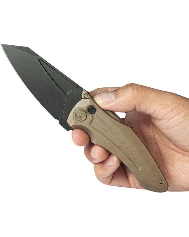 Sumo Button Lock CPM-20CV blackwash finish Bronze Titanium handle Sumo Button Lock CPM-20CV blackwash finish Bronze Titanium handle