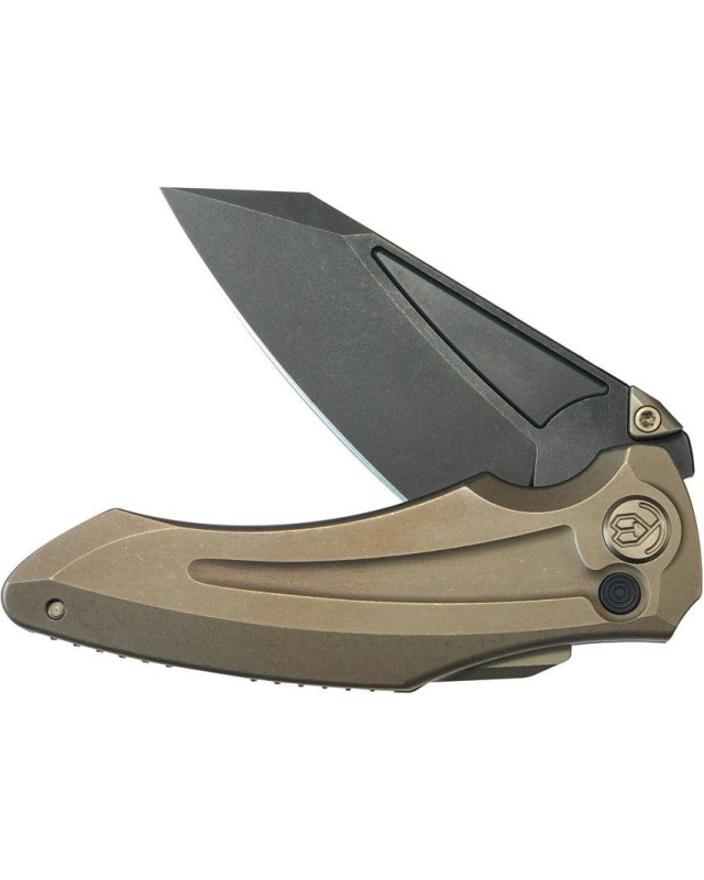 Sumo Button Lock CPM-20CV blackwash finish Bronze Titanium handle Sumo Button Lock CPM-20CV blackwash finish Bronze Titanium handle