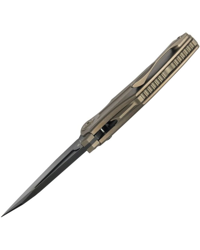 Sumo Button Lock CPM-20CV blackwash finish Bronze Titanium handle Sumo Button Lock CPM-20CV blackwash finish Bronze Titanium handle