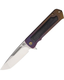 TFF-4 Framelock S45VN steel satin finish Bronze Purple anodized Titanium handle Black G10 inlay