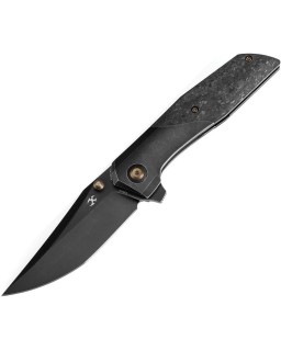 Deadite Framelock S35VN steel blackwash finish titanium and shreded carbon fiber handle