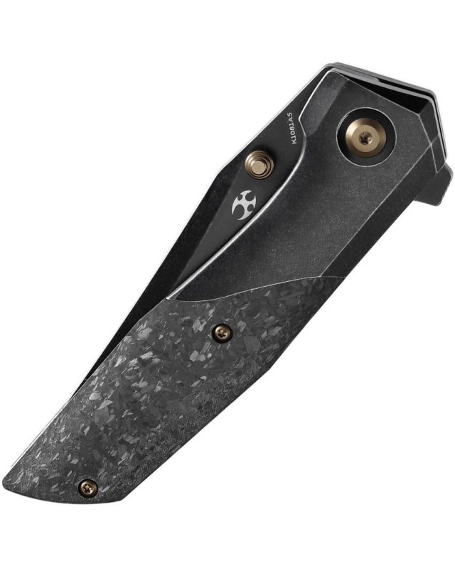 Deadite Framelock S35VN steel blackwash finish titanium and shreded carbon fiber handle Deadite Framelock S35VN steel blackwash finish titanium and shreded carbon fiber handle