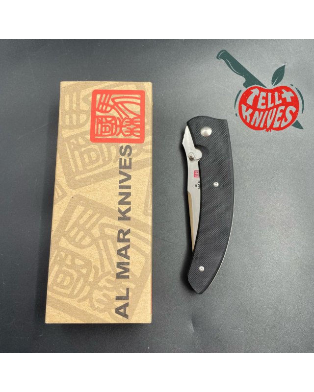AL MAR KNIVES - Shrike VG-10 steel satin finish Black G10 handle SEKI Japan AL MAR KNIVES - Shrike VG-10 steel satin finish Black G10 handle SEKI Japan