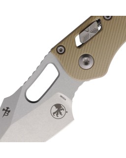 Stitch S/E Ram Lok M390MK blade steel stonewash finish tan fluted aluminium handle
