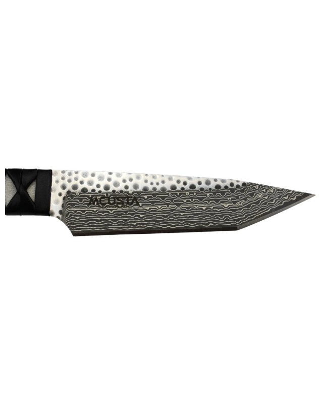 MC241D Tanto Full Tang Damas Blade SPG2 Core white ray skin handle leather cord black leather sheath wood box MC241D Tanto Full Tang Damas Blade SPG2 Core white ray skin handle leather cord black leather sheath wood box