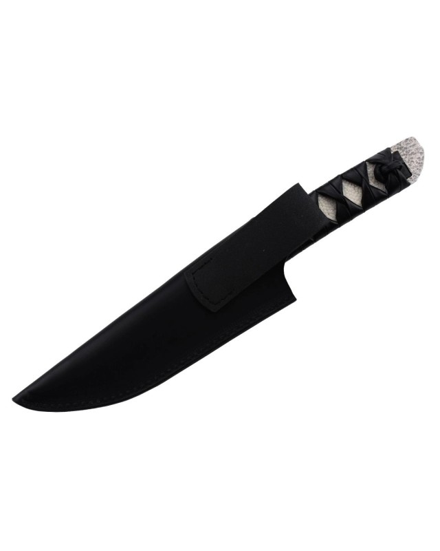 MC241D Tanto Full Tang Damas Blade SPG2 Core white ray skin handle leather cord black leather sheath wood box MC241D Tanto Full Tang Damas Blade SPG2 Core white ray skin handle leather cord black leather sheath wood box