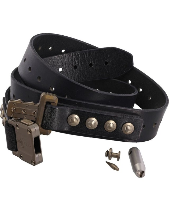 Marfione Custom Knives APIS Custom Belt Black Buffalo thick leather Marfione Custom Knives APIS Custom Belt Black Buffalo thick leather