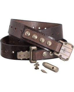 Marfione Custom Knives APIS Custom Belt Brown Buffalo thick leather