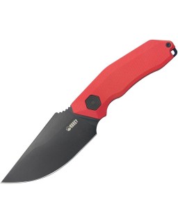 Basilisk Fixed Blade Full Tang  14C28N stainless steel blackwash finish Red G10 handle