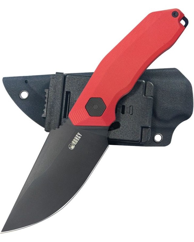Basilisk Fixed Blade Full Tang  14C28N stainless steel blackwash finish Red G10 handle Basilisk Fixed Blade Full Tang  14C28N stainless steel blackwash finish Red G10 handle