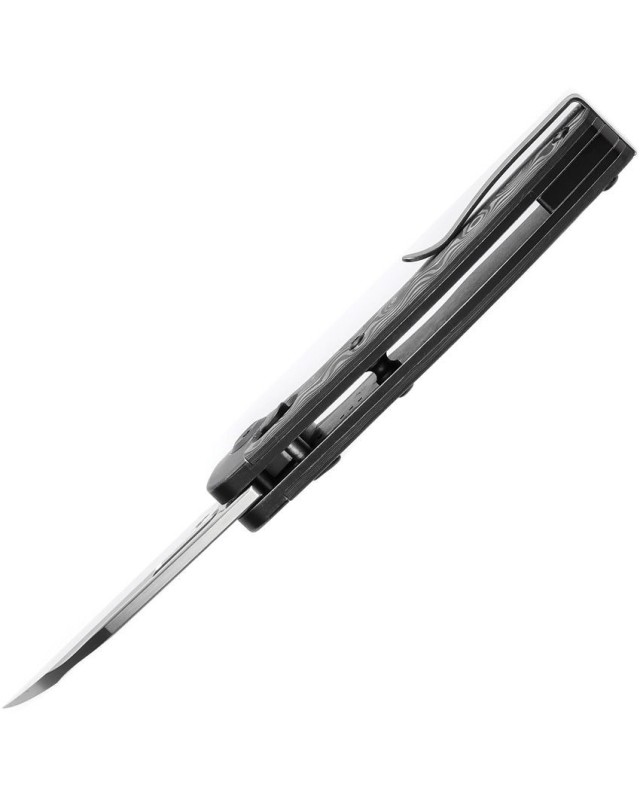 Vivid Damascus steel Crossbar Lock Carbon Fiber and blackwash titanium handle Vivid Damascus steel Crossbar Lock Carbon Fiber and blackwash titanium handle