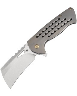 Leviathan S35VN blade steel stonewash finish grey titanium handle Warhawk Knives Design