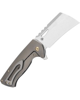 Leviathan S35VN blade steel stonewash finish grey titanium handle Warhawk Knives Design