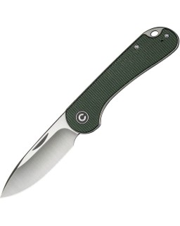 Elementum Slip Joint 14C28N stainless steel satin finish blade Green Micarta handle