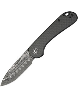 Elementum Slip Joint Damascus stainless steel Carbon Fiber handle