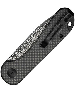 Elementum Slip Joint Damascus stainless steel Carbon Fiber handle