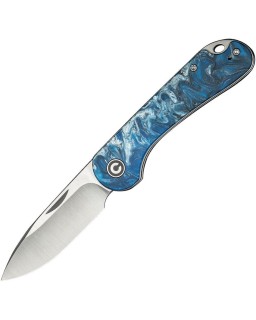 Elementum Slip Joint 14C28N stainless steel satin finish blade Blue Ocean Resin handle