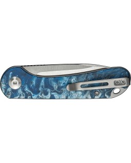 Elementum Slip Joint 14C28N stainless steel satin finish blade Blue Ocean Resin handle