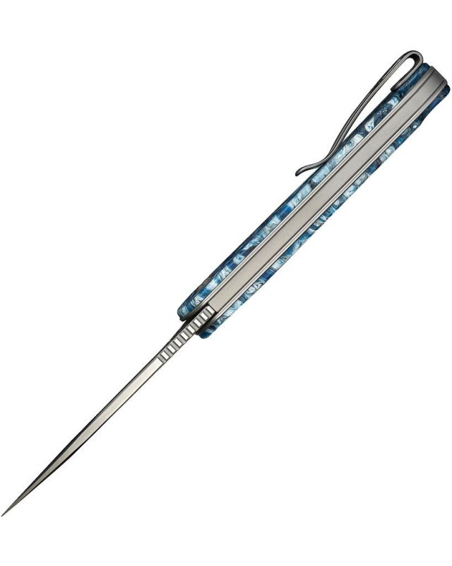 Elementum Slip Joint 14C28N stainless steel satin finish blade Blue Ocean Resin handle Elementum Slip Joint 14C28N stainless steel satin finish blade Blue Ocean Resin handle