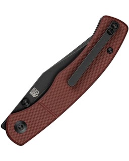 Clingman Nitro-V steel Blackwash finish Linerlock Burgundy G10 handle