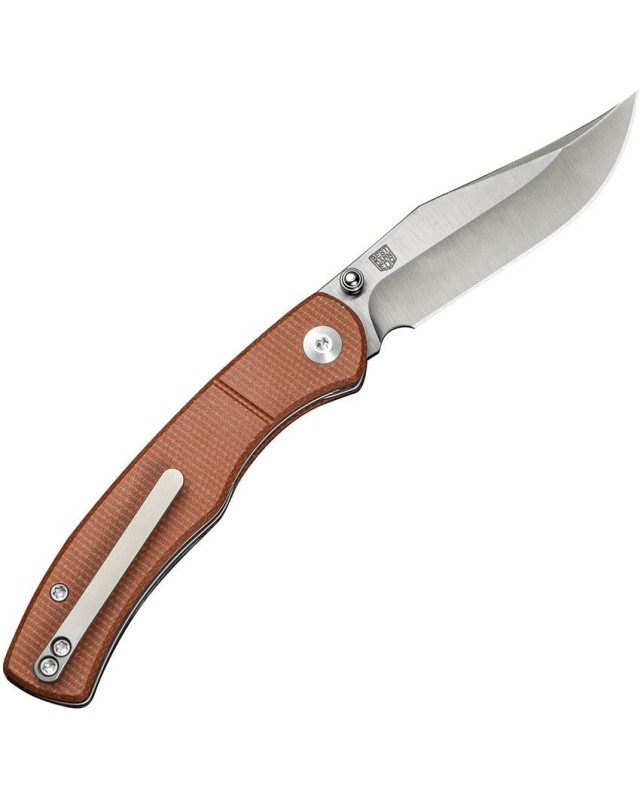 Clingman Nitro-V steel satin finish Linerlock brown micarta handle Clingman Nitro-V steel satin finish Linerlock brown micarta handle