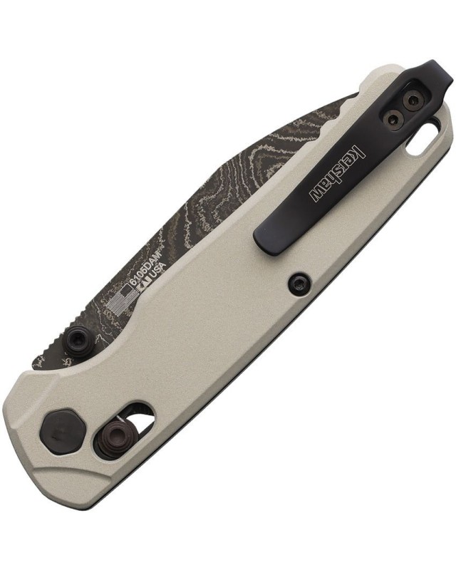 Bel Air Damascus steel Bright Nickel Cerakote aluminium handle DuraLock KS6105DAM Bel Air Damascus steel Bright Nickel Cerakote aluminium handle DuraLock KS6105DAM