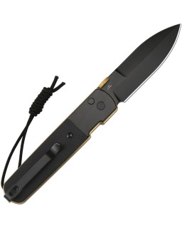 Locust Button Lock AR-RPM9 steel black PVD coated Gold liners with Black G10