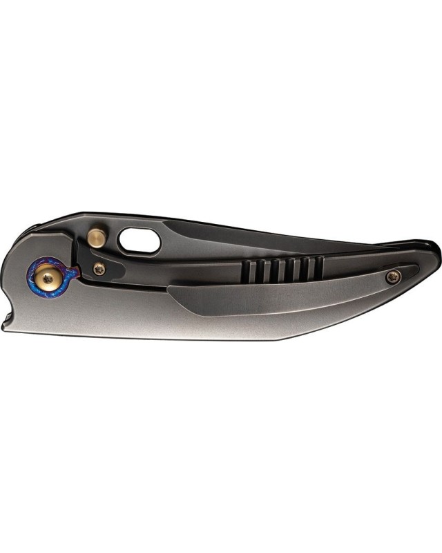 Attor folding knife CPM-20CV premium steel  Framelock Gray Titanium handle Timascus ring Attor folding knife CPM-20CV premium steel  Framelock Gray Titanium handle Timascus ring