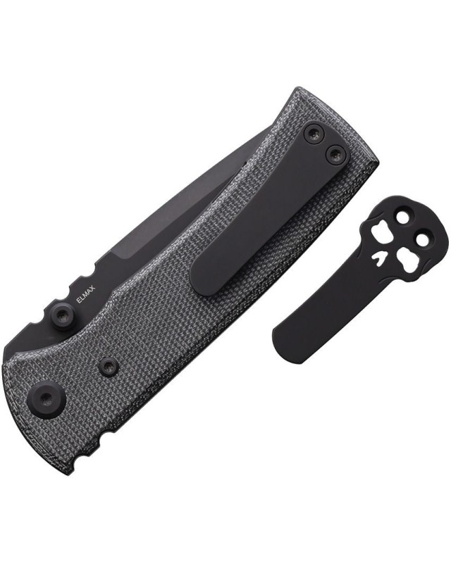 Redencion Street Linerlock Elmax steel Black PVD coated blade Black Micarta handle Redencion Street Linerlock Elmax steel Black PVD coated blade Black Micarta handle