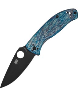 Tenacious R.I.L. D2 steel black PVD coated blade blue Titanium handle Disarray Finish